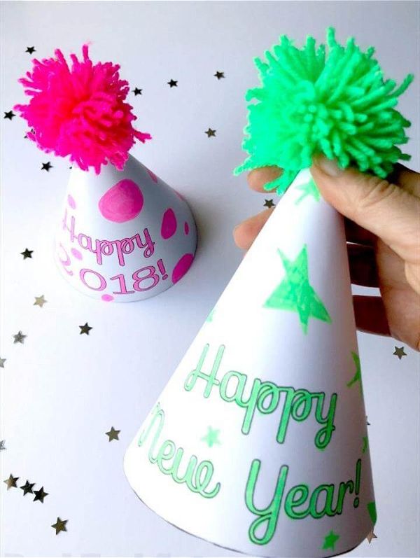New Year's Eve Party Hat Printables - Use the templates to decorate your own or