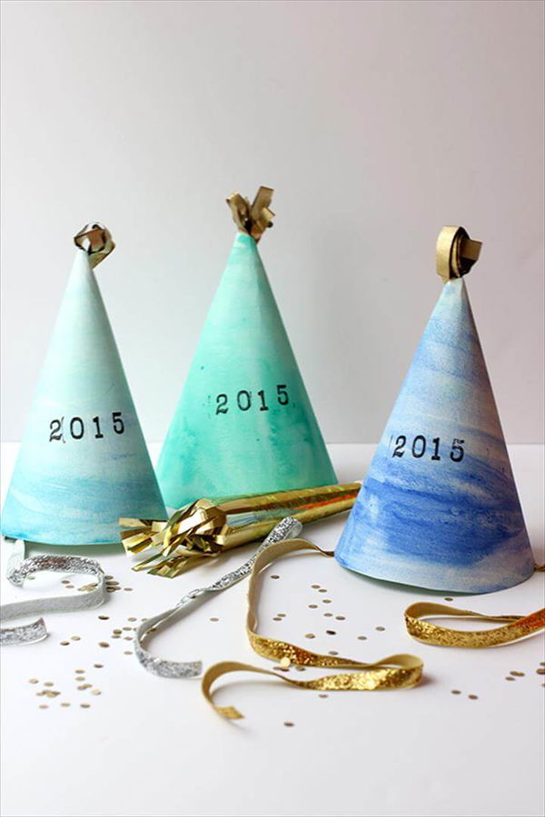 DIY: Watercolor New Year's Eve Party Hat