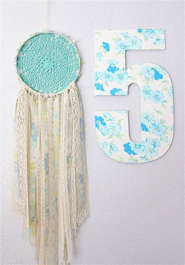 Vintage Sheets Lace and Doily Dream Catcher