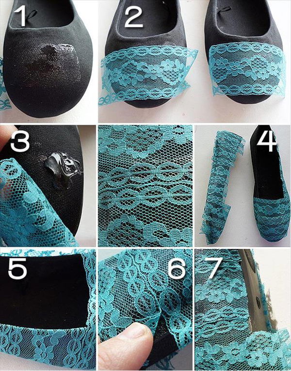 DIY Shoes, Shoe Refashion, Diy Ombre, Your Shoes, Diy Fashion, Fashion Tips, Crochet Projects, Diy Projects, Diy Tutorial, Crochet Flats,Diy Lace Flats, Diy Lace Wedding Shoes, Diy Lace Flip Flops, Diy Wedding Outfits, Wedding Flats For Bride, Lace Weddings, Lace Heels, Wedding Dresses, Wedding Attire,