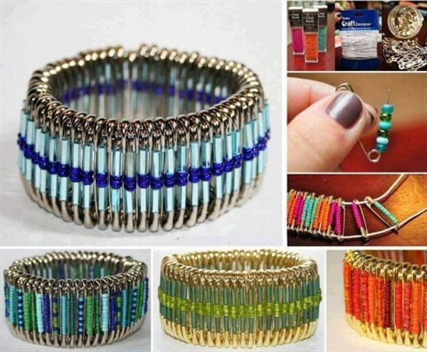 Safety Pin Art, Safety Pins, Safety Pin Crafts, Safety Pin Jewelry, Saftey Pin Bracelet, Fabric Jewelry, Wire Jewelry, Beaded Jewelry, Jewelery, Diy Bracelets Easy, Thread Bracelets, Beaded Bracelets, Safety Pin Bracelet, Safety Pin Jewelry, Diy Jewelry, Beaded Jewelry, Jewelry Making, Safety Pin Crafts,