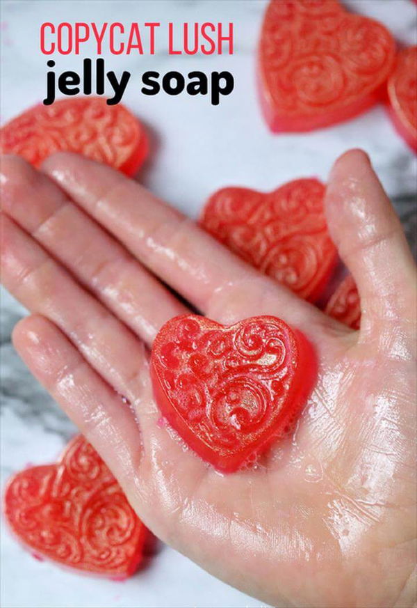 A pretty DIY Soap recipe for Copycat Lush Jelly Soap, a jiggly and squishy soap