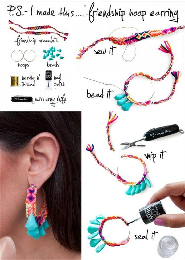 Friendship Hoop Earring, Easy and Beautiful Earring DIY Ideas