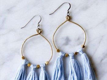 DIY Tassel and Brass Earrings