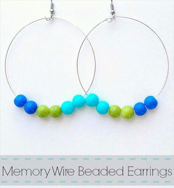 DIY Earrings and Homemade Jewelry Projects - Memory Wire Beaded Earrings - Easy Studs, Ideas