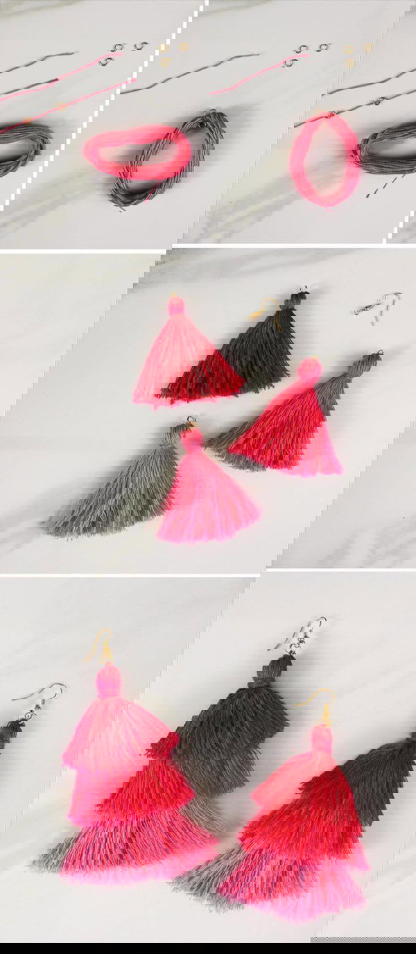 DIY tassel earrings step by step instructions