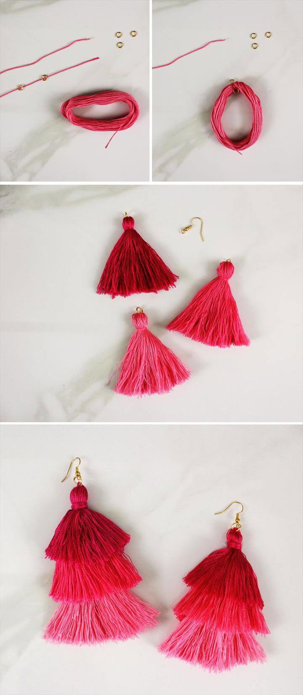 DIY tassel earrings step by step instructions