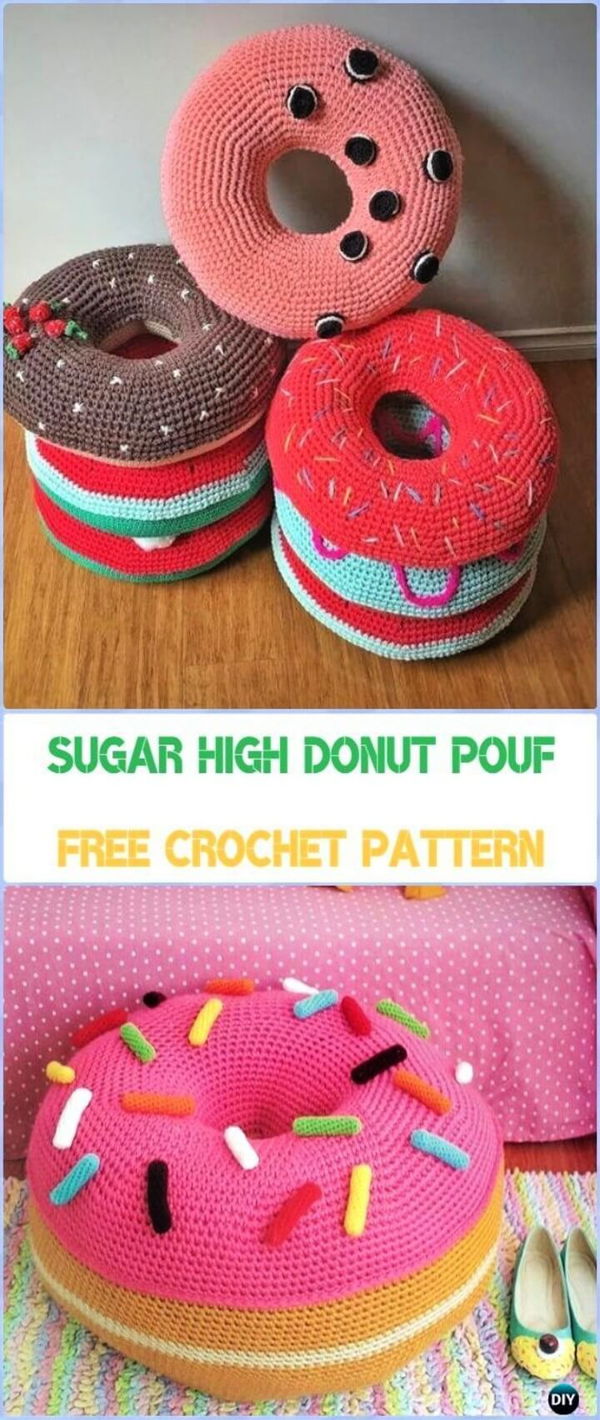 Sugar High Donut Pouf