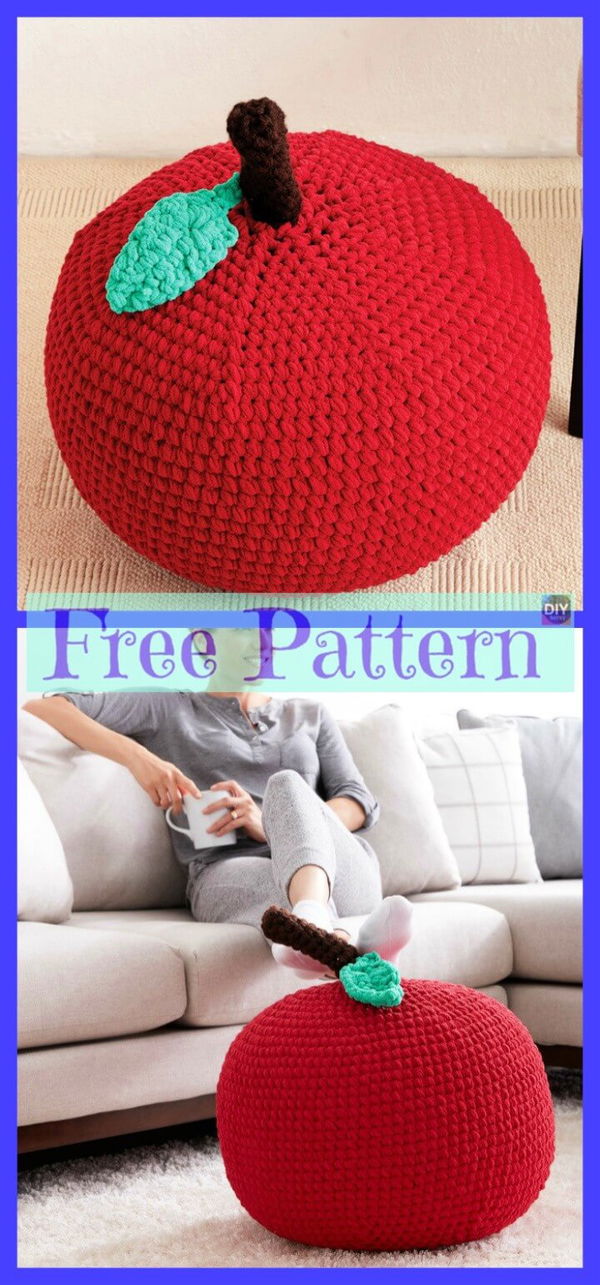 Bernat Crochet Apple Day Pouf