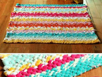 DIY Woven Pom-pom Rope Rug