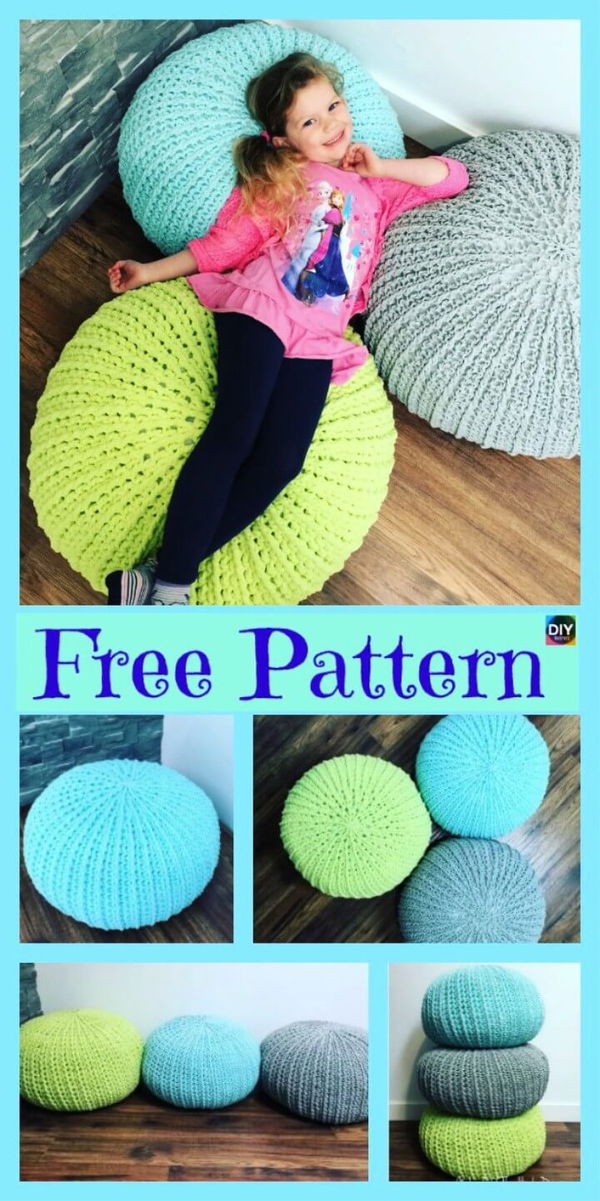 Cozy Crochet Floor Pouf Free Pattern