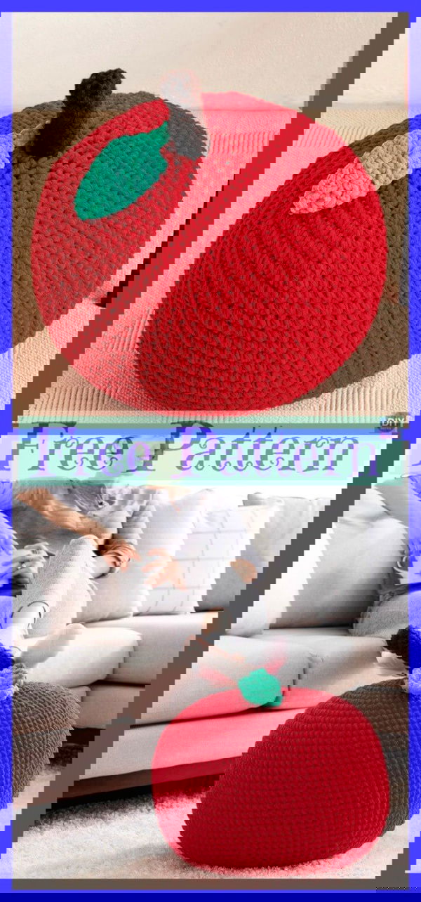 Crochet Colorful Pouf Free Pattern