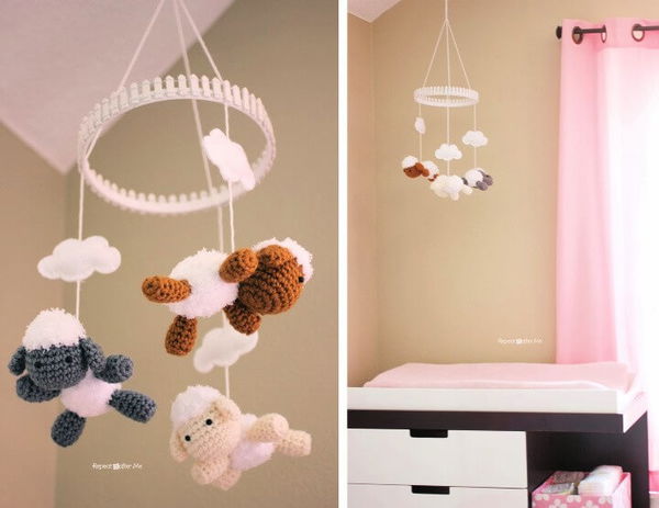 Crochet Lamb Pattern and Baby Mobile