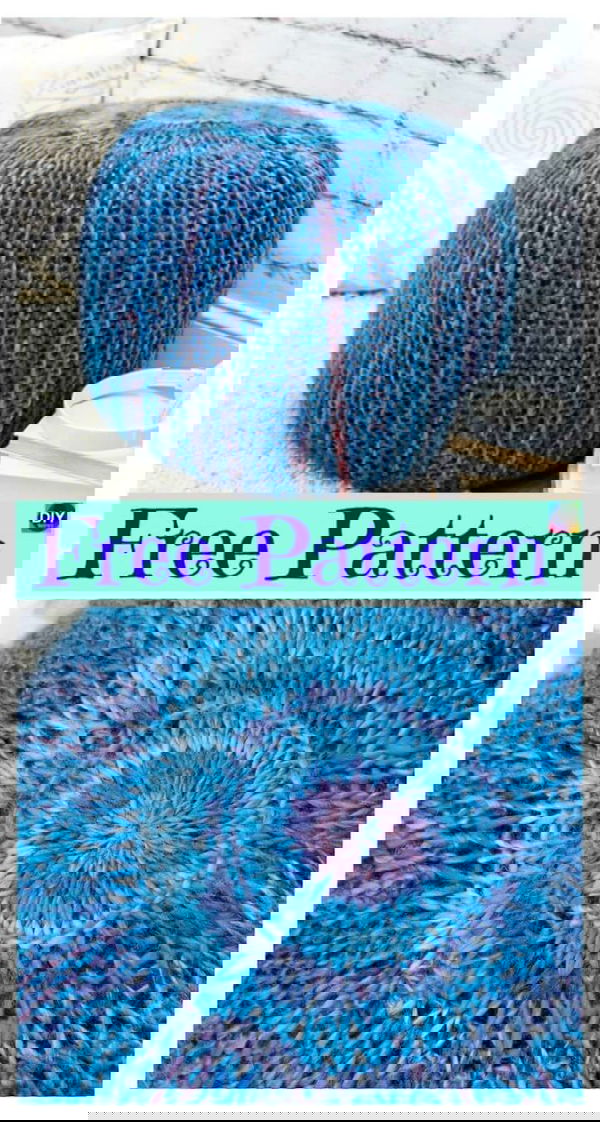 Crochet Pop of Color Knit Pouf