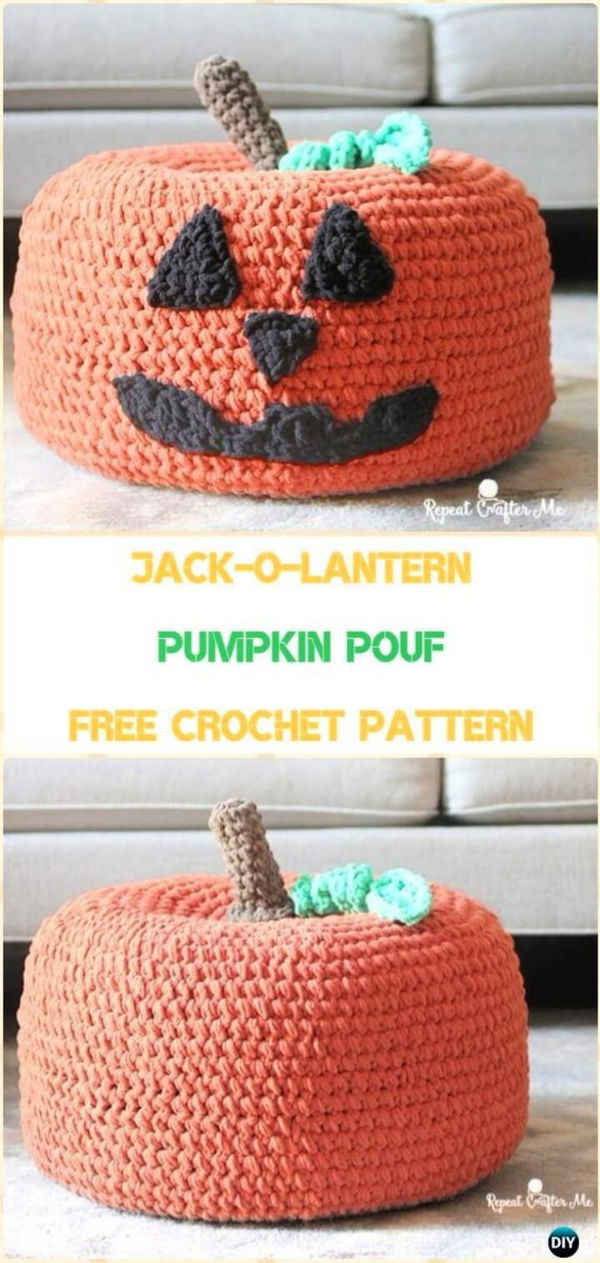 Crochet Pumpkin Pouf