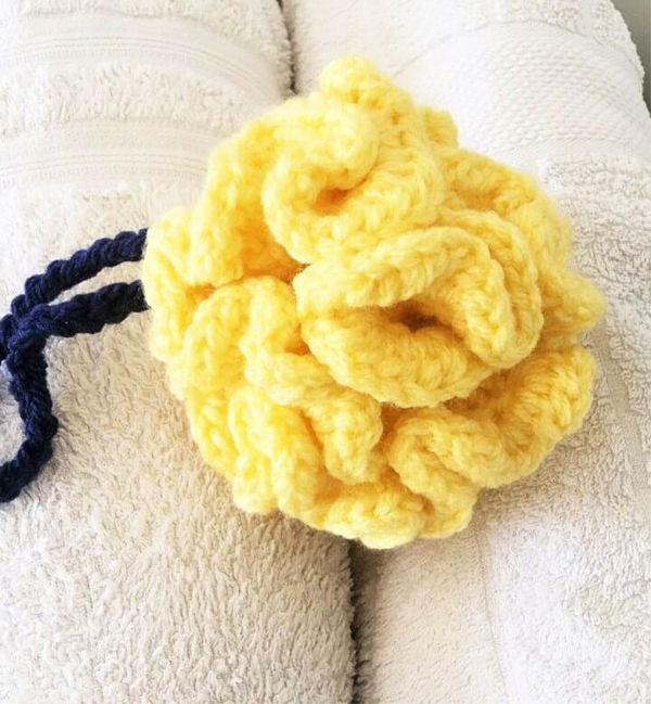 Puffy Bath Pouf Crochet Sponge Bath Pouf Body Scrubber Bath Scrubby Sponge