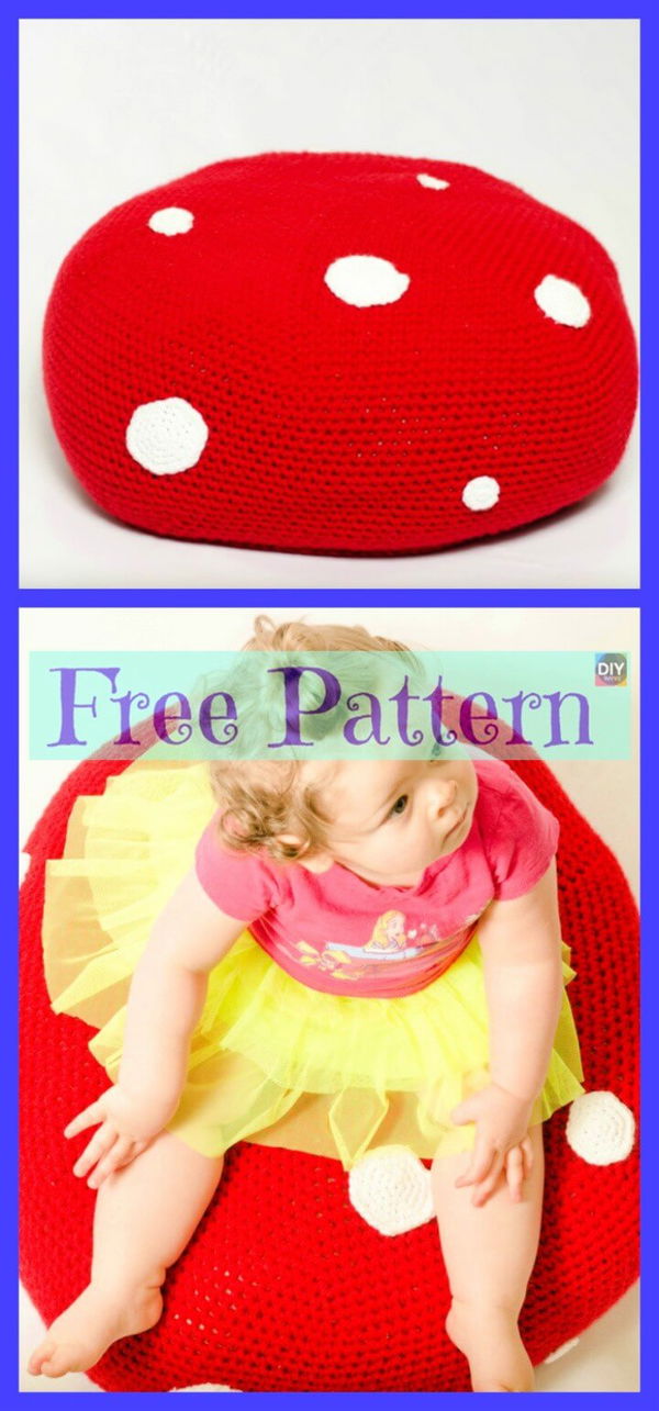 Crochet Toadstool Pouf Free Pattern