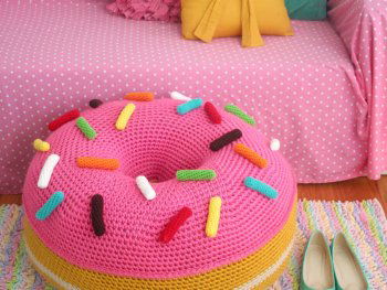 Crochet a Donut Floor Cushion from Twinkie Chan’s Crocheted Abode a la Mode!