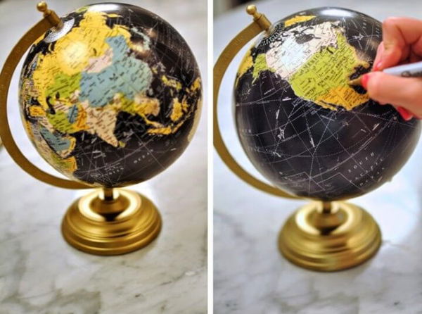 DIY Anthro-Inspired Chalkboard Globe