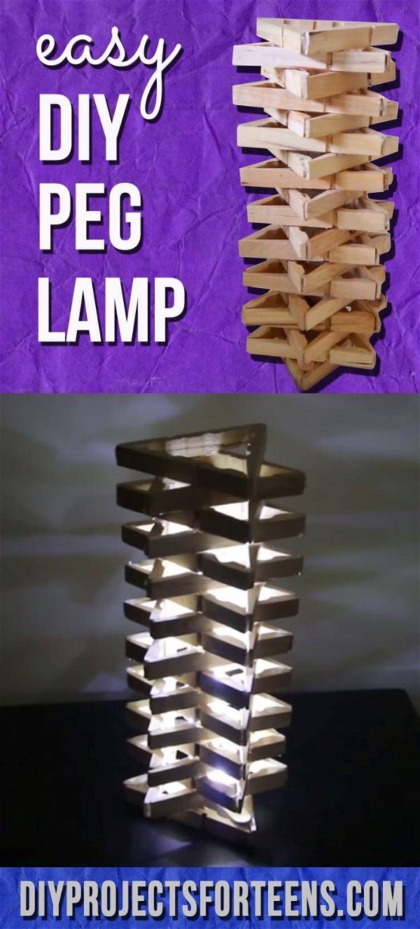 DIY Clothespin Lamp