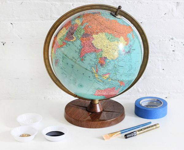 Gold & Chalkboard Globe