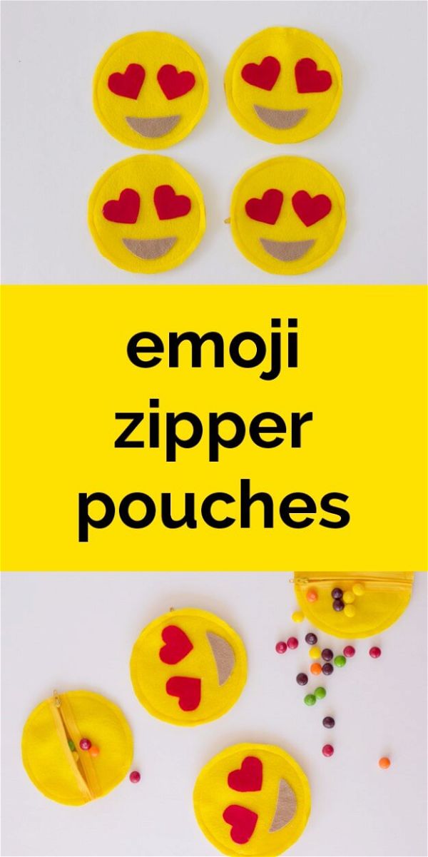 Heart Eyes Emoji Zipper Pouches