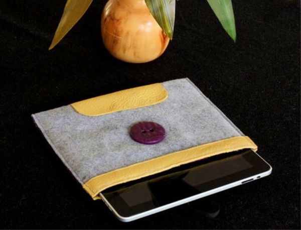 Leather and Felt iPad Case