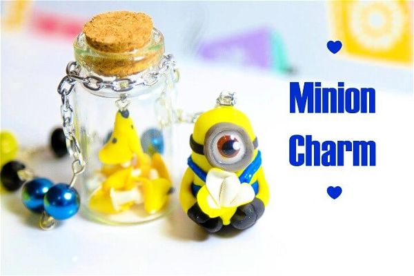 DIY: Minion Polymer Clay Charm Tutorial + Miniature Bottle♥
