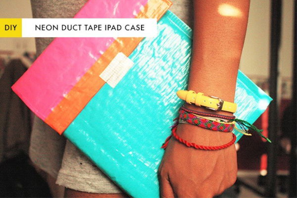 Neon Duct Tape iPad Case