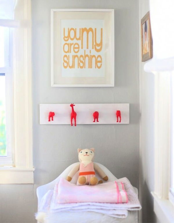 DIY NEON NURSERY WALL HOOKS