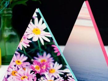 DIY Neon Triangle Photo Frames