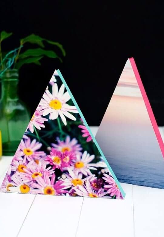 DIY Neon Triangle Photo Frames