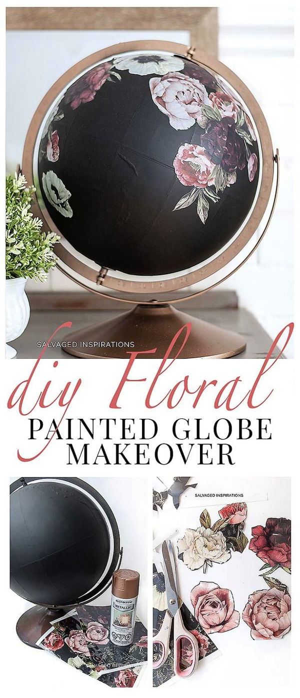 DIY Painted Globe & Furniture Transfers