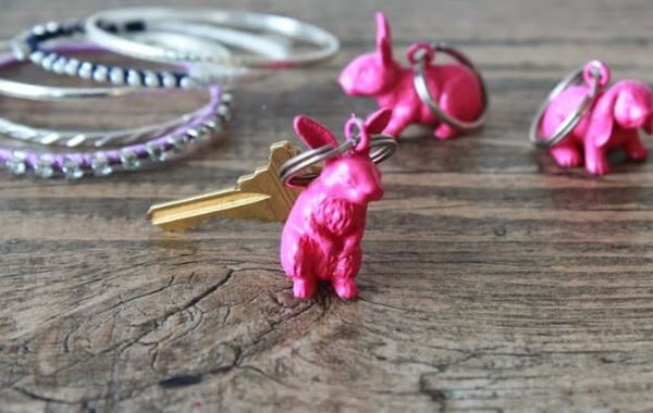 Plastic Bunny Key Chain