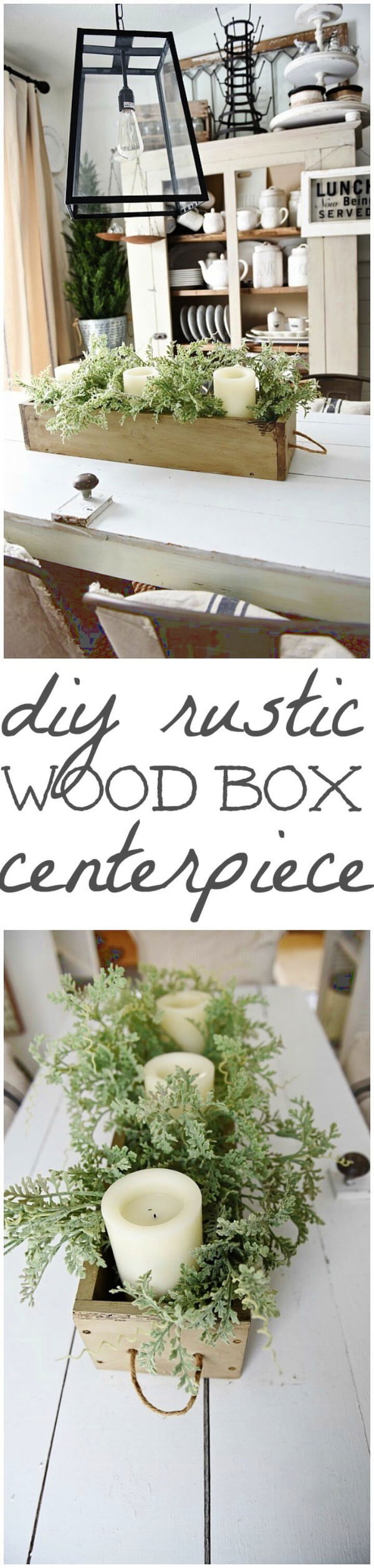 DIY RUSTIC WOOD BOX CENTERPIECE