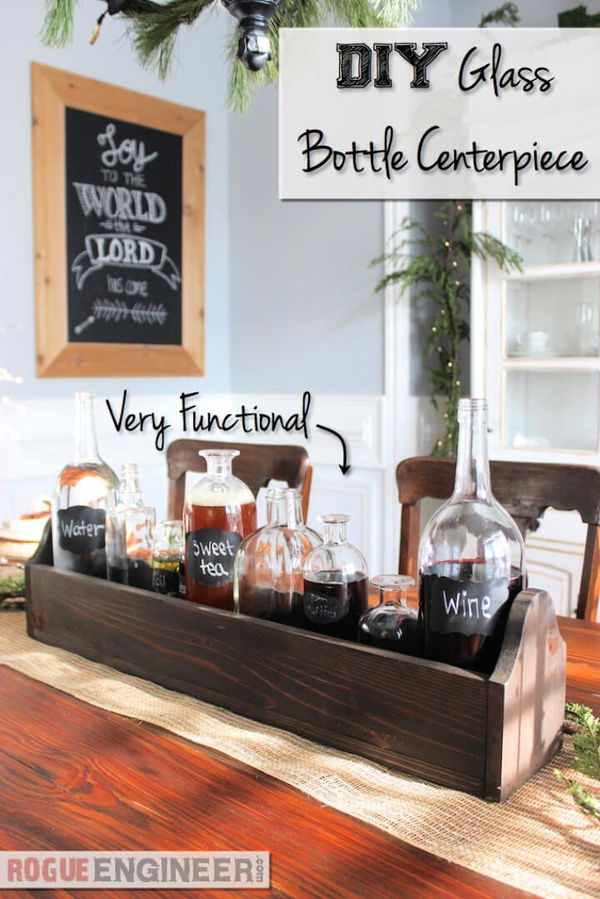 Simple Glass Bottle Centerpiece