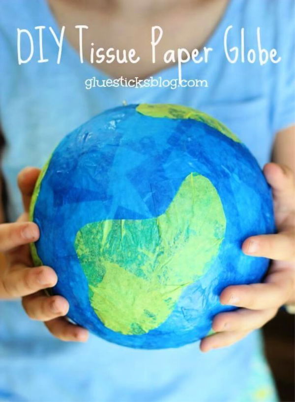 DIY Tissue Paper Globe Craft for Earth Day or Solar System