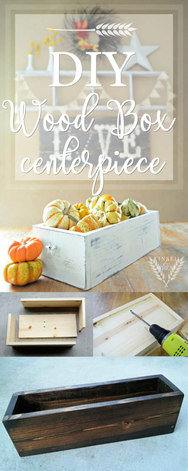 DIY WOODEN BOX CENTERPIECE