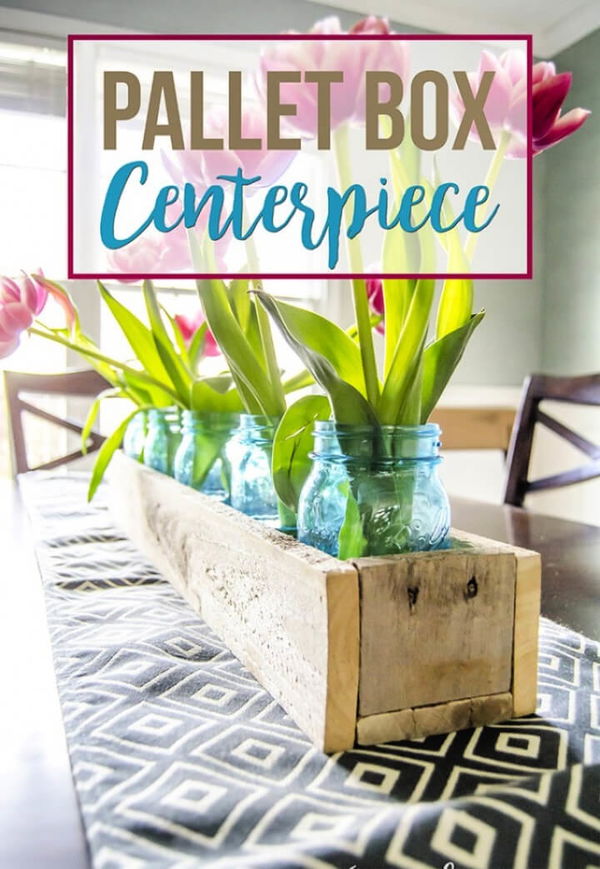 DIY Wood Pallet Box Centerpiece