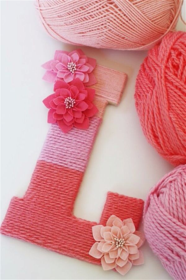Yarn Wrapped Ombre Monogrammed Letter
