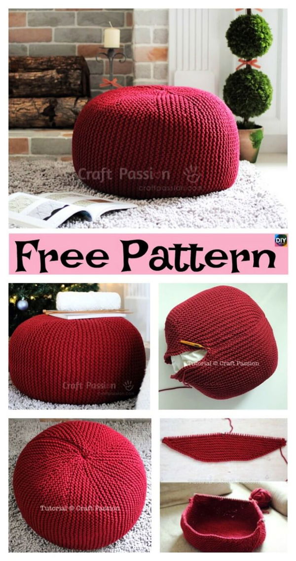 Easiest Knitting Pouf Free Pattern