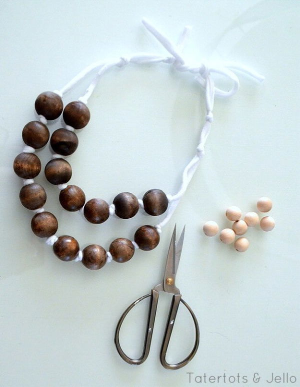 Easy DIY Wood And Ribbon Necklaces