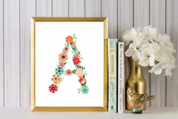 Floral Alphabet Printable Art