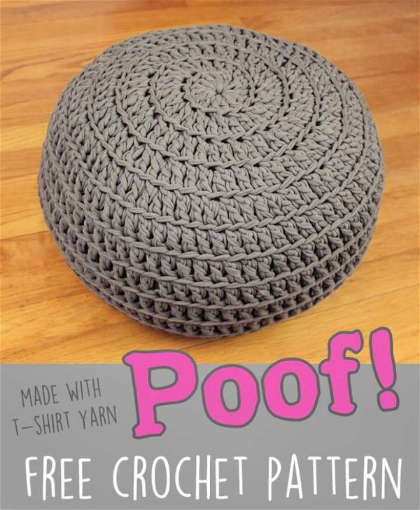 Free Crochet Pattern: POOF! Floor Pillow Pouf Ottoman