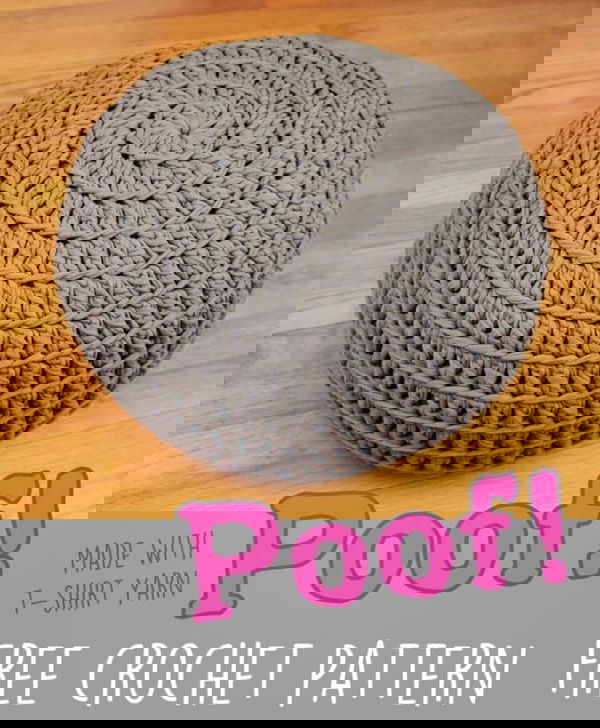 Free Crochet Pattern: POOF! Floor Pillow Pouf Ottoman