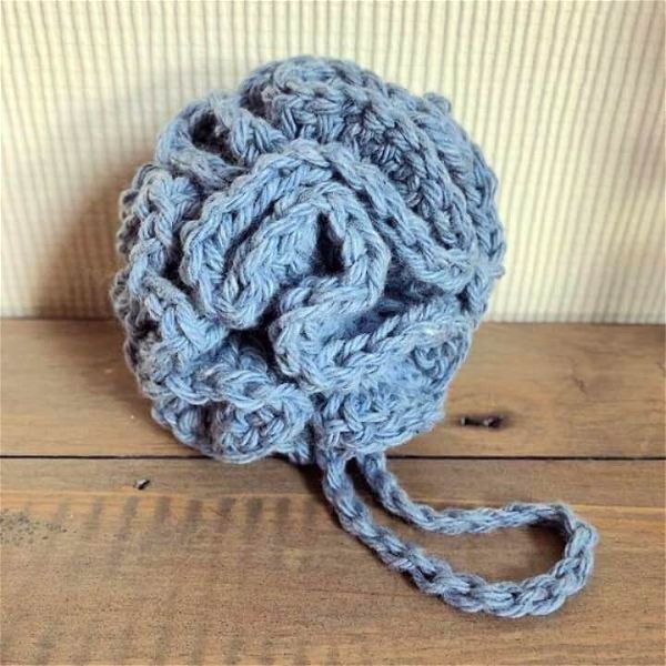 Hand crocheted bath loofah/ pouf.