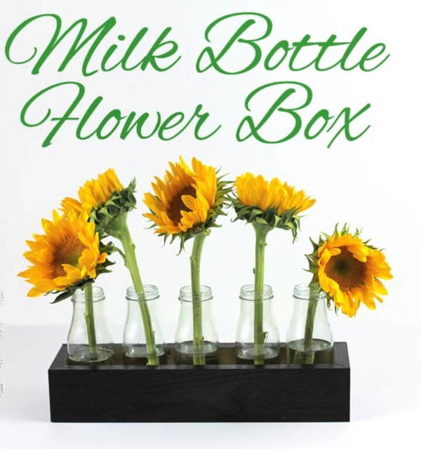 Milk Bottle Flower Box Centerpiece