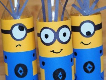 Minions Inspired DIY decor made with recycled soda bottles