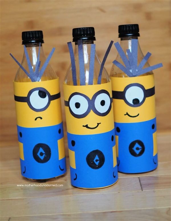Minions Inspired DIY decor made with recycled soda bottles