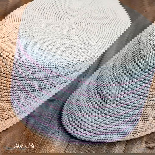 Mosaic Floor Pouf Free Crochet Pattern